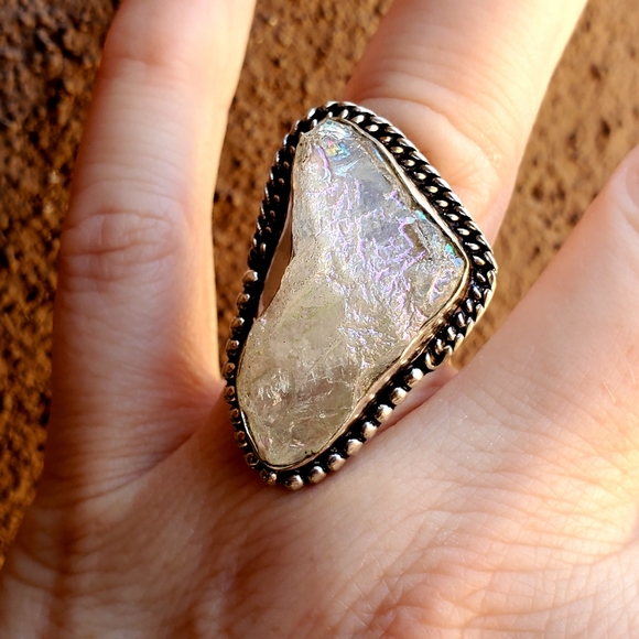 New Titanium Crystal 925 Silver Ring. - Picture 11 of 16